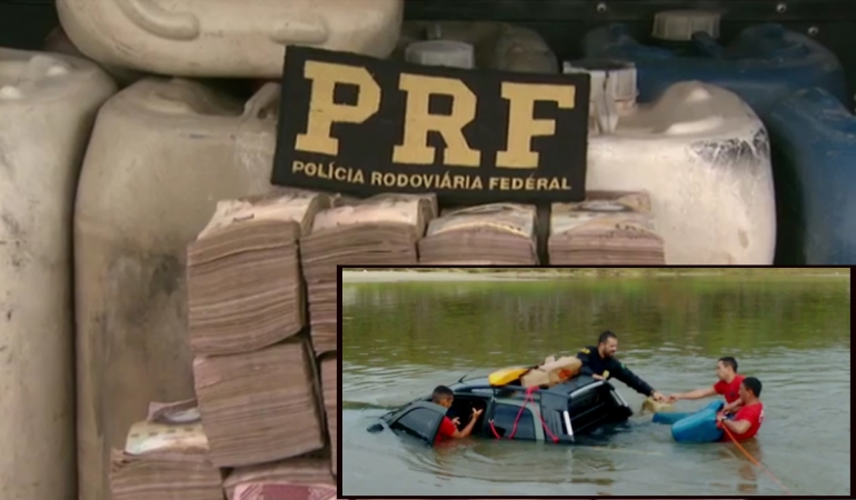 PRF apreende gasolina e dinheiro contidos em dois veículos