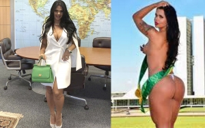 Milena Santos em roupa descontraída e bem à vontade 